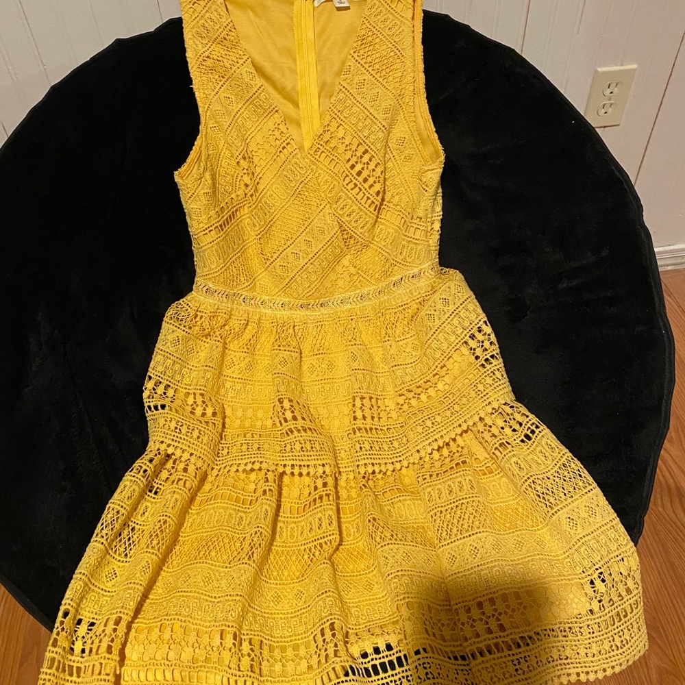 Gold Lace Dress, fully lined